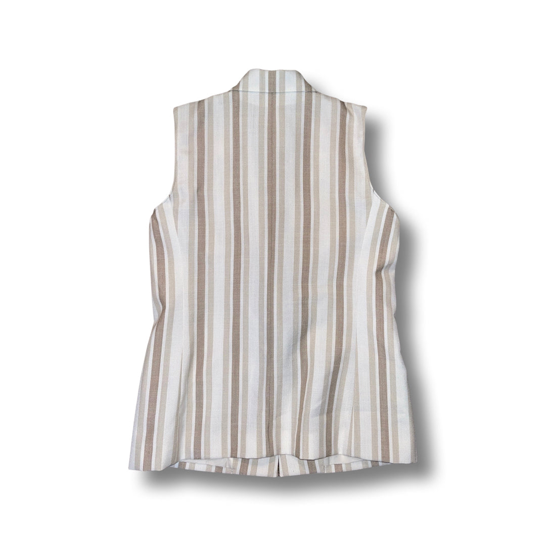 Striped Sleeveless Vest Jacket